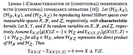 kernel-conditional-independence-test